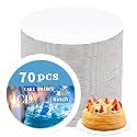 JCD 70 Packs White Cake Boards 6 inch Round,Food-Graded Corrugated Cardboard Cake Rounds,Waterproof and Oil-Proof Cake Plate for Cake DIY,Dessert and Crafts Display (White, 6inch/70Pcs)