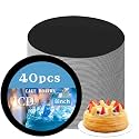JCD 8" Black Cakeboard Round,Disposable Cake Circle Base Boards Cake Cardboard Pizza Plate Platter 8 inch,Pack of 40-Thinner But Stronger(Black, 8inch/40Pcs)