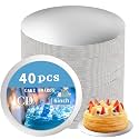 JCD Sliver Cake Boards 6 inch Round, 40 Packs Food-Graded Cardboard Cake Rounds, Waterproof and Oil-Proof Cake Plates, Sturdy Corrugated Cake Base, Ideal for Baking, Cake DIY(Sliver, 6inch/40Pcs)