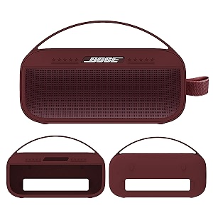 jchpine silicone cover case for bose soundlink flex bluetooth portable speaker protective skin sleeve for bose soundlink flex speaker accessories only silicone case carmine red