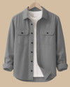 JCOSTA Men Solid Casual Grey Shirt