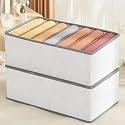 JD FRESH 5 Slot Non-Woven Fabric Clothing Storage Box/Foldable Wardrobe Organizer Bag/Multipurpose Storage Organisers for clothes/Shirts/T-Shirts/Dress/Sweaters/Jeans (Pack of 1, Black)