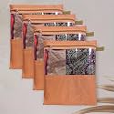 JD FRESH 12 Pcs Non-Woven Saree Covers/Storage Bags with Zip Cover/Wardrobe-Cupboard Organizer/Space Saving Transparent Bag/Saree Organizer for Travelling(12 X 14 Inch/Orange)