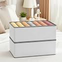 JD FRESH 10 Pcs 7 Slot Non-Woven Fabric Cloth Organizer for Storage/Foldable Wardrobe Organizer/Multipurpose Organisers Storage Box for clothes/Shirts/T-Shirts/Dress/Sweaters/Jeans (White)