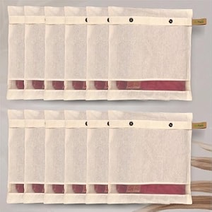 jd fresh 12 pcs cotton saree covers for storage 16 x 14 inch saree bags with zip amp transparent mesh window  saree organiser for wardrobe  breathable cloth bags off white