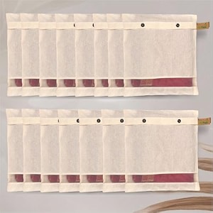 jd fresh 6 pcs cotton saree covers for storage 16 x 14 inch saree bags with zip amp bottom transparent mesh window  saree organiser for wardrobe  breathable cloth bags off white