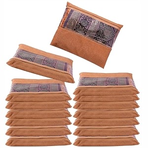 jd fresh 15 pcs large non-woven saree covers for storagesaree bags with zipmulti-purpose lehenga storage bagclothes covers for dressessareeslehengas 14x17 inch