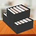 JD FRESH 2 Pcs Non-Woven Cloth Organizer for Storage/Foldable Wardrobe Organiser for Clothes/Collapsible Storage Box/Storage Baskets for Organizing Shirts/Pants/Jeans/Dress/Sweaters - (5 Slot, Black)