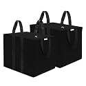 JD Fresh 85 Liters Blanket Organizer Bag/Cloth Organizer Storage Bag/Nylon Foldable Space Saver Bag/Underbed Storage Bag for Toys/Books/Bedding - Pack of 2 (Black)