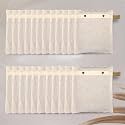 JD FRESH 2 Pack Double Pocket Hanging Cotton Saree Cover Bag with Mesh Transparent Window and Zip, 71 x 45 Cm Saree Storage Organizer for Wardrobe, Saree Hanging Cover for Clothes Storage - Off White