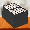 JD FRESH 4 Pcs Non-Woven Cloth Organizer for Storage/Foldable Wardrobe Organiser for Clothes/Collapsible Storage Box/Storage Baskets for Organizing Shirts/Pants/Jeans/Dress/Sweaters - (5 Slot, Black)