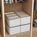 JD FRESH 4 Pcs 7 Slot Non-Woven Fabric Cloth Organizer for Storage/Foldable Wardrobe Organizer/Multipurpose Organisers Storage Box for clothes/Shirts/T-Shirts/Dress/Sweaters/Jeans (White)