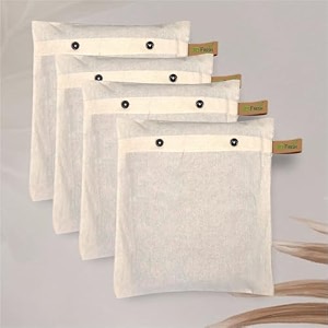 jd fresh 4 pack double pocket hanging cotton saree cover bag with mesh transparent window and zip 71 x 45 cm saree storage organizer for wardrobe saree hanging cover for clothes storage - off white