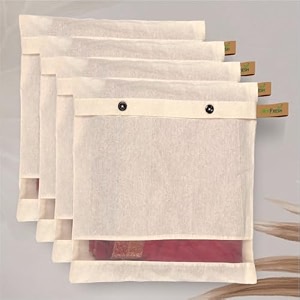 jd fresh 6 pcs cotton saree bagstree printed cover for storagetransparent mesh window amp zip closure for clothes bagswardrobe organizer for saree kurtis amp blouses 16 x 14 inches off white