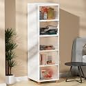 JD FRESH 5 Tier Foldable Plastic Rack for Storage/Kitchen Cupboard/Versatile and Sturdy Wardrobe for Clothes/Multipurpose Storage Organizer/Closet for Bedroom/Living Room/Laundry Room (Transparent)