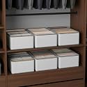JD FRESH 6 Pcs 7 Slot Non-Woven Fabric Cloth Organizer for Storage/Foldable Wardrobe Organizer/Multipurpose Organisers Storage Box for clothes/Shirts/T-Shirts/Dress/Sweaters/Jeans (White)