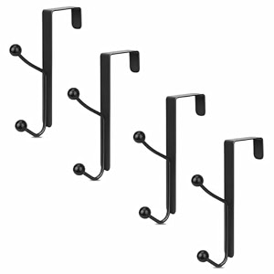 jd fresh 6 pcs over the door hook hangersuper heavy duty metal twin hookswall organiser detachable hook rack for hanging towelno assembly requiredclothes hangermultipurpose hooks black