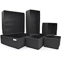 JD FRESH Fabric 6 PCs Wardrobe Organizer for Clothes/Almirah Storage Solution for Underwear/Socks/Scarf/Bras/Closet Storage Box for Men/Women/Foldable Cupboard Organizer/Cabinet Rack(Black, Clothing)