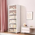 JD FRESH 6 Tier Foldable Plastic Rack for Storage/Kitchen Cupboard/Versatile and Sturdy Wardrobe for Clothes/Multipurpose Storage Organizer/Closet for Bedroom/Living Room/Laundry Room (Transparent)
