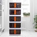 JD FRESH 6 Unit Transparent Plastic Cupboard for Storage/Wardrobe Clothes Organizer for Bedroom/Kitchen/Plastic Wardrobe Cabinet for Storage/Almirah for Clothes Storage Cabinet Rack (Transparent)