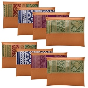 jd fresh 6 pcs large non woven saree covers for storagesaree bags with zipmulti-purpose lehenga storage bagclothes covers for dressessareeslehengas 14x17 inch