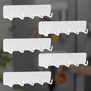 jd fresh abs plastic magnetic hookkitchen accessories items organizerwall hooks without drillhook rail bar for clothesrefrigeratorkitchenadhesive amp magnetic wall mount pack of 5 white