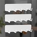 JD FRESH ABS Plastic Magnetic Hook/Kitchen Accessories Items Organizer/Wall Hooks Without Drill/Hook Rail Bar for Clothes/Refrigerator/Kitchen/Adhesive &amp; Magnetic Wall Mount (Pack of 3, White)