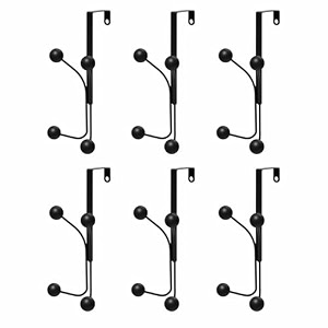 jd fresh heavy duty 4 in 1 over the door hooks door hangersmulti-purpose organizer hooks for clothes towels hats bagsideal for bathroom bedroom and kitchen set of 6 black