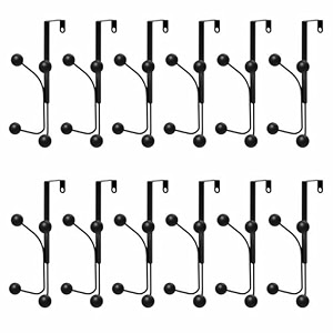 jd fresh heavy duty 4 in 1 over the door hooks door hangersmulti-purpose organizer hooks for clothes towels hats bagsideal for bathroom bedroom and kitchen set of 12 black
