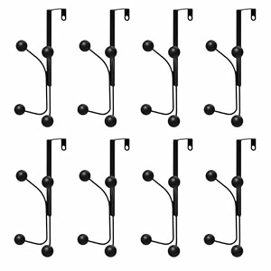 jd fresh heavy duty 4 in 1 over the door hooks door hangersmulti-purpose organizer hooks for clothes towels hats bagsideal for bathroom bedroom and kitchen set of 8 black