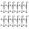 JD FRESH Heavy Duty 4 in 1 Over The Door Hooks Door Hangers/Multi-Purpose Organizer Hooks for Clothes, Towels, Hats, Bags/Ideal for Bathroom, Bedroom, and Kitchen (Set of 12, Black)