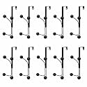 JD FRESH Heavy Duty 4 in 1 Over The Door Hooks Door Hangers/Multi-Purpose Organizer Hooks for Clothes, Towels, Hats, Bags/Ideal for Bathroom, Bedroom, and Kitchen (Set of 10, Black)