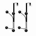 JD FRESH Heavy Duty 4 in 1 Over The Door Hooks Door Hangers/Multi-Purpose Organizer Hooks for Clothes, Towels, Hats, Bags/Ideal for Bathroom, Bedroom, and Kitchen (Set of 2, Black)