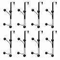 JD FRESH Heavy Duty 4 in 1 Over The Door Hooks Door Hangers/Multi-Purpose Organizer Hooks for Clothes, Towels, Hats, Bags/Ideal for Bathroom, Bedroom, and Kitchen (Set of 8, Black)