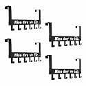 JD FRESH 4 Pcs Carbon Steel Over The Door Hook Hanger for Clothes with 6 Hooks, No Drill Space Saving Perfect Organizer for Towel, Coat, Hat Suitable for Bathroom, Bedroom, Kitchen, Utility (Black)