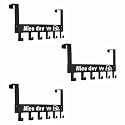 JD FRESH 3 Pcs Carbon Steel Over The Door Hook Hanger for Clothes with 6 Hooks/No Drill Space Saving Perfect Organizer for Towel/Coat/Hat Suitable for Bathroom/Bedroom/Kitchen/Utility (Black)
