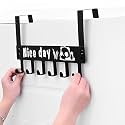 JD FRESH 1 Pcs Carbon Steel Over The Door Hook Hanger for Clothes with 6 Hooks/No Drill Space Saving Perfect Organizer for Towel/Coat/Hat Suitable for Bathroom/Bedroom/Kitchen/Utility (Black)
