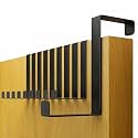 JD FRESH Heavy Duty Set of 10 Door Hanger for Cloths/Drill Free Door Hanging Hooks/Suitable for Bathroom, Bedroom, Kitchen/Scarf, Coat, Towel Holder/Removable Door Hanger (Z-Shape, Black)