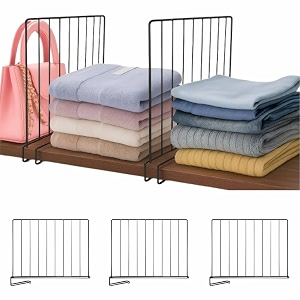 jd fresh 3-piece shelf divider setmetal wardrobe separator for clothesbooks amp pantry storagepartition for shelvescloset amp cupboard organizer for home amp office black