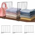 JD FRESH 3-Piece Shelf Divider Set/Metal Wardrobe Separator for Clothes/Books & Pantry Storage/Partition for Shelves/Closet & Cupboard Organizer for Home & Office (Black)