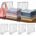 JD FRESH 4-Piece Shelf Divider Set/Metal Wardrobe Separator for Clothes/Books & Pantry Storage/Partition for Shelves/Closet & Cupboard Organizer for Home & Office (Black)
