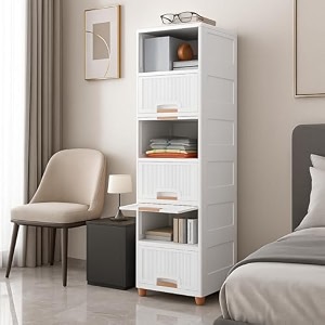 jd fresh plastic 6 tier foldable organizer for clothesmodular kitchen storage rackmultipurpose wardrobe for clothspace saving closet for bedroomstackable cabinetalmirah for living room white