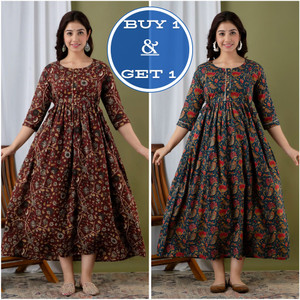 The JD Women Floral Print Printed Anarkali