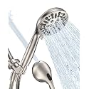 JDO Shower Head with Handheld, High Pressure Handheld Shower Head 9 Settings, Detachable Shower Head Set with Stainless Steel Hose and Shower Bracket (Brushed Nickel)