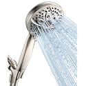 JDO Handheld Shower Head, 6 Spray Settings, Brushed Nickel Finish