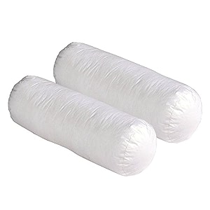 jdx microfibre round bolster bedsofadiwan pillow  light soft amp fluffy for neck amp back support  washable breathable durable  size 14x30 inch - big round pillow  set of 2  18003-2-15x34