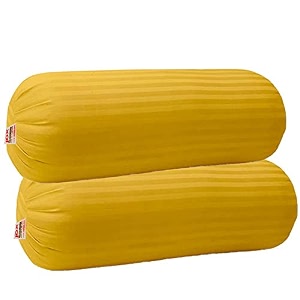 jdx microfibre round bolster bedsofadiwan pillow  light soft amp fluffy for neck amp back support  washable breathable durable   1534 x 3434 polyester yellow