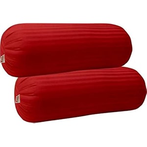 jdx microfibre round bolster bedsofadiwan pillow  light soft amp fluffy for neck amp back support  washable breathable durable   1534 x 3434 polyester red