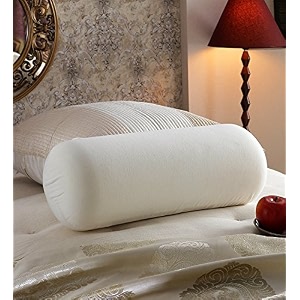 jdx microfibre round bolster bedsofadiwan pillow  light soft amp fluffy for neck amp back support  washable breathable durable  white pack of 1 1534 x 3434