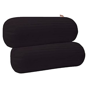 jdx microfibre round bolster bedsofadiwan pillow  light soft amp fluffy for neck amp back support  washable breathable durable   1534 x 3434 polyester black